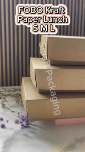 [ISI 50 PCS] FOBO Kraft Paper Lunch Box S M L / Kotak Makan Kertas Small Medium Large / Paper Box Coklat Kecil Sedang Besar / Kotak Makan Laminasi