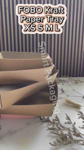 [ISI 50 PCS] FOBO Kraft Paper Tray XS S M L / Piring Extra Small Medium Large / Tempat Makanan Kertas Coklat Kecil Sedang Besar / Snack Tray