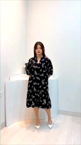 Floral Dress Rayon Premium Midi Dress Busui Friendly