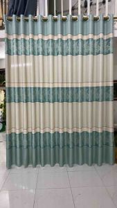 Rèm gấm xanh ngọc phối trắng hàng loại 1 hợp rèm cửa sổ cửa chính rèm ngăn phòng đặc biệt hợp cho cửa kính