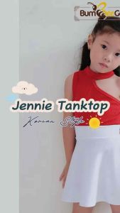 BumBeeGoo- Tanktop Anak Perempua Jennie Top One Shoulder Halter Neck Korean Style