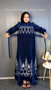 SET COUPLE TENUN KINANTI CEMARA NAVY GAMIS WANITA MUSLIM BAJU KONDANGAN PESTA KEMEJA PANJANG PRIA PASANGAN KELUARGA