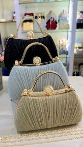 Tas Pesta BELINDA Embellished Crystal Box Clutch