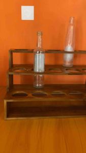 RAK TATAKAN UNTUK BOTOL SIRUP DARI KAYU JATI | RAK BOTOL | RAK BOTOL TINGKAT