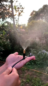 ชุดหัวพ่นหมอก พ่นละอองน้ำ รุ่นทองเหลือง 50 เมตร 30 หัวพ่น ไม่ปรับละอองน้ำ พร้อมส่ง