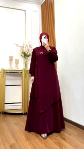 damla id gamis simpel kekinian edisi melisa dress lk fashion