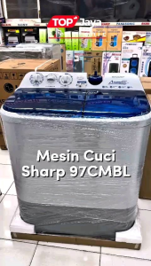 MESIN CUCI SHARP 9KG 2 TABUNG EST-97CM BARU BERGARANSI RESMI