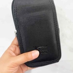 V01 กระเป๋าผ้าใส่มือถือคาดเอว 3ช่อง 2ซิปแนวตั้ง