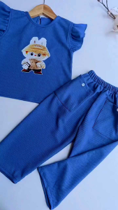 Setelan Labubu Anak Perempuan 1 sampai 7 tahun Bahan Waffle Knit Premium