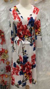 Đầm Hoa Cổ V Đắp 2 hand USA hiệu Janette- Size M(Đ103)