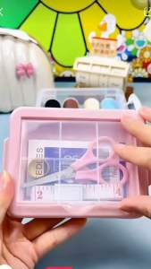 Hộp Kim Chỉ May Vá Đa Năng Gia Đình Bộ Hộp Kim Chỉ May Đa Năng 3 TẦNG Gia Đình-Kim Khâu ChỉKéoThước Dây