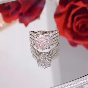Cincin Titanium Wanita Anti Karat Permata Bunga