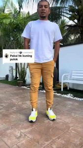 #Seluar.Cargo Jogger Pants - Multi Pocket Work Pants with Thick Fabric - Unisex Sizing (S-10XL) - Available in Black, Army Green, Brown, Light Green, and Gray - Vintage Style with Elastic Waist and Flat Front - Full Length Cotton Cargo Pant