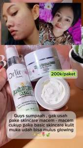Orlin Beauty Paket Acne Hemat 3in1 Merawat Wajah Kulit Sensitif Kemerahan Bekas Berjerawat Flek Hitam Skincare BPOM