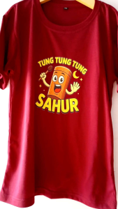 Kaos Anak Cewek Cowok Motif Anomali Tung Tung Sahur Kaos Oblong Bahan Katun Usia 1-12 Tahun