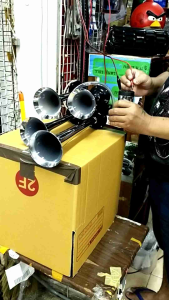 แตรลมไฟฟ้า4ปาก ดังดี ไม่ต้องใช้ถังลม ติดรถได้ทุกรุ่น ระบุใช้ไฟรถมี12v./24v.