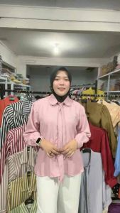 Baju Blouse Kemeja Polos & Dasi Balon: Desain Korean Style