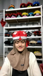 Topi Rambut Edisi Kemerdekaan Udeng Merah Putih