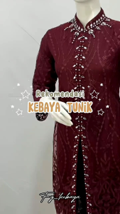 Kebaya Tunik Tille Kerah Sanghai Kombinasi Payet: Elegan & Modern