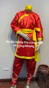 Áo lính rước kiệuđánh trốngcầm cờ-Lễ Hội đủ bộ gồm(áo+quần+2 đai+đôi xà cạp)