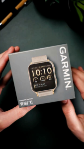 Garmin Venu X1 Premium GPS Smartwatch Titanium Caseback and ComfortFit Nylon Band