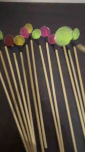 กระชอนจิ๋ววงกลม ตักเหยื่อปลาขนาดเล็ก ตักลูกนํ้า (กระชอนขนาดเล็กทรงวงรี ด้ามไม้ คละสี คละทรง ตักเหยื่อ)