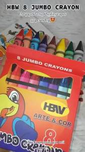 HBW JUMBO CRAYONS FOR KIDS GIRL AND BOY 8PCS CRAYONS