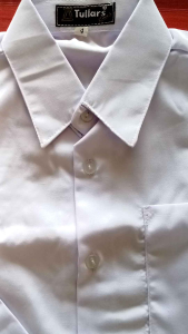 kemeja sekolah putih polos lengan panjang tanpa logo