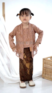 [1 SET] Kebaya Broklat Furing Kutubaru Anak + Rok Plisket Usia Baby - SD