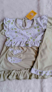 Baju Lebaran Bayi Perempuan 2024 Gamis Baju Gamis Bayi Anak Perempuan Usia 0 - 12 Bulan Motif SAKU PITA Free Kerudung Merk Little Star SNI