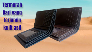 Dompet kulit pria ukuran 3/4 model standard