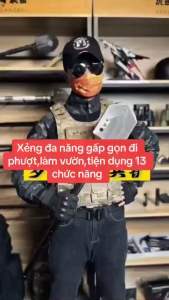 Xẻng quân dụng đa năng Nhật gấp gọn nhiều chắc năng trong 1 rất tiện lợi dễ sử dụng