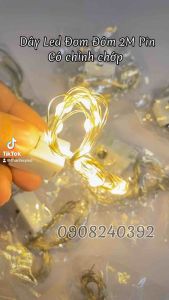 Đèn led trang trí fairy light đèn đom đóm dùng pin 3 chế độ nháy sẵn pin 2m decor chụp ảnh sản phẩm