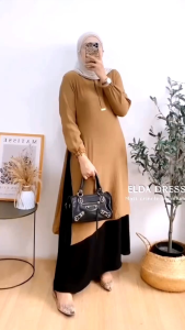 Alesha - NEW ELDA DRESS Airflow premium Gamis Terbaru Wanita Kekinian Best Seller Gamis Terbaru Busui Friendly Resleting Depan Dengan Tali Kanan Kiri