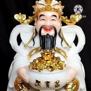[ Cao 25 cm ]   THẦN TIỀN PHÚ QUÝ MÀU TRẮNG  [ COMPOSITE + BỘT ĐÁ ]