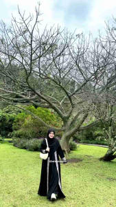 READY Gamis Abaya Star blink Etnik Black By Emka Hijab - Bahan polos paulista X Ceruty babydoll HQ