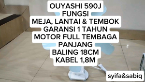 KIPAS ANGIN / KIPAS JEPIT / KIPAS DINDING OUYASHI 15W 5 BALING 590J
