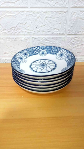 SET FOR 6 PIECES FRUIT PLATE PORCELAIN / CELADON / CERAMIC WARES SIZE 6.5 INCHES X 1 INCHES