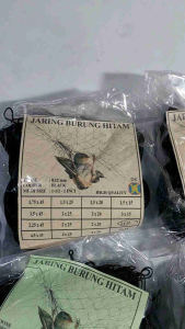 JARING BURUNG HITAM LUBANG 2 JARI BONUS TALI UKURAN TINGGAL PILIH UNTUK BURUNG KUTILANG EMPRIT DLL
