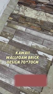 Wallpaper Dinding Kawaii 3D Rock Brick & Foam 70cm x 77cm