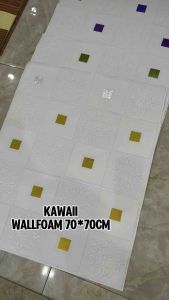 Kawaii Wallpaper -Wallpaper Dinding 3D Square Dots / wallpaper 3D Foam 70cm x 70cm tebal 3mm High Quality