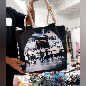 (Grosir) Totebag Tali Sumbu Oleh Oleh Umroh Haji beli 12 harga otomatis jadi 21rb