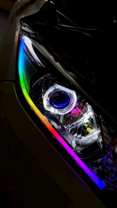 LAMPU ALIS RGB BLUETOOTH SAMBA MOTOR MOBIL MATRIX WRGB DRL FLEKSIBEL APLIKASI WELCOME LIGHT MOBIL MOTOR SEIN RUNNING REMOTE 200 MODE