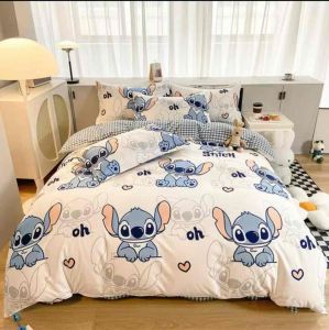ผ้าปูที่นอน ชุดผ้าปูที่นอน (ลายสติซขาว) ขนาด 3|5|6 🛌 ฟุต ผ้า COTTON 100% งานเย็บดีผ้าไม่เป็นขุย ห่มสบาย เกรดพีเมี่ยม💖👑🐳