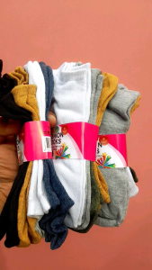 6 Pasang Kaos kaki pendek polos Semata kaki pria wanita model kuping Tebal Halus anti Bau