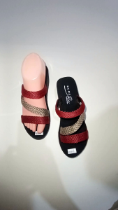 Sandal Wedges Wanita Hak Sedang Model Silang Webing Sendal