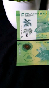 Koleksi Uang Asing Polymer Nicaragua 10 Diez Cordobas 2014