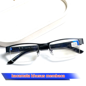 Kacamata Baca Antiradiasi Formal Pria Wanita Halframe Elegant Plus 100 sd 300 Gratis Bok Lap