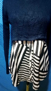 ATASAN WANITA BLOUSE RAJUT SALUR NAVY(RIENDA) 512