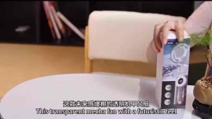 Quạt mini cầm tay tuabin 199 tốc độ gió kèm làm lạnh 2025 nhỏ gọn nhỏ gọn thêm đèn leb dây treo cổ đa năng